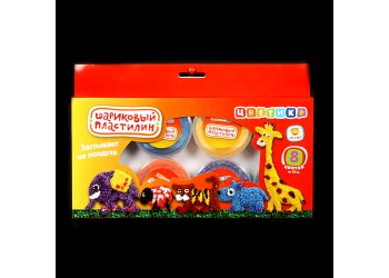 Набор шарикового пластилина застывающего на воздухе "Цветик" 8цв х 20г